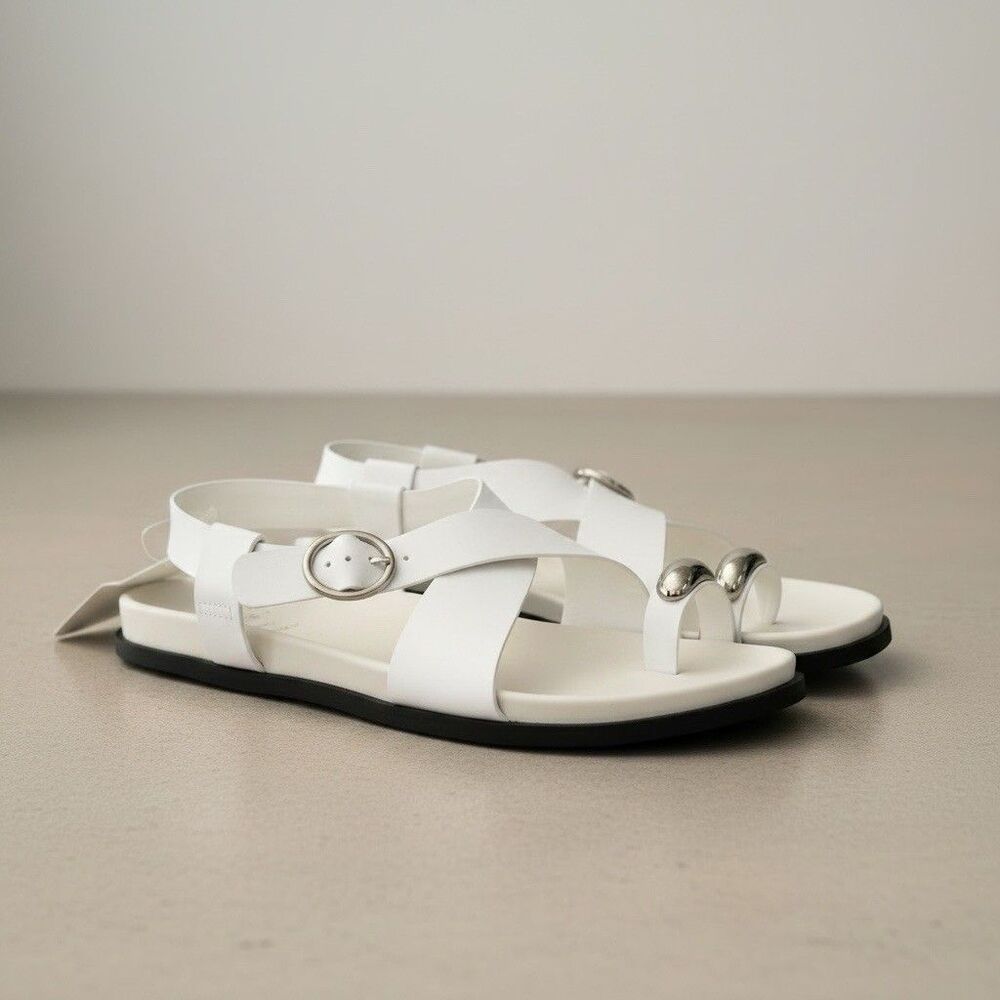 A New Day Women's Penelope Toe Ring Footbed Sandals Off-White 10 New With Tag